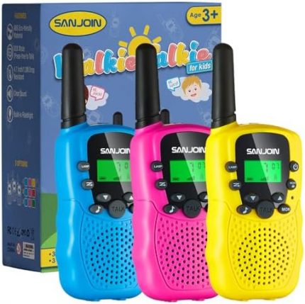 Walkie Talkies for Kids, 3-Mile Range, 3-Pack, Outdoor Toys for Boys & Girls Ages 3-8, Birthday Gifts