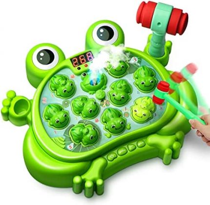 Whack-A-Frog Game Toy – 5 Modes, 45 Levels, Spray & Light-Up Music | Toddler Gift for Boys Ages 2–5