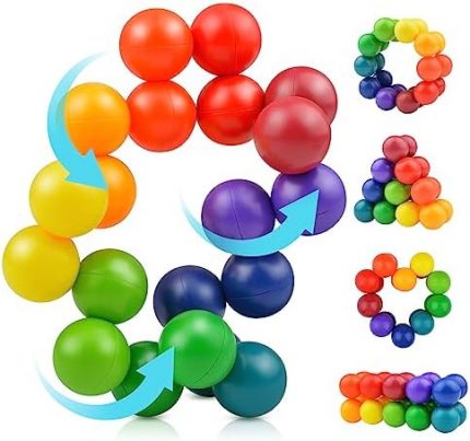 Sensory Fidget Toy for Kids Toddlers 3-7Autism Calming Travel Toy Educational Shape Rotating Balls, Christmas Gift
